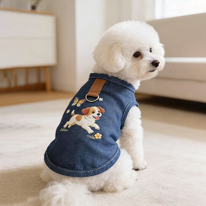 Dogbaby памучен жилет за домашни любимци за котки и кучета, сладък стил