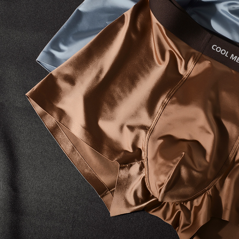 Nova muška donja od Ice Silk, luksuzan satin, boxer briefs s antibakterijskom podstavom od Mulberry svile, mladenački stil