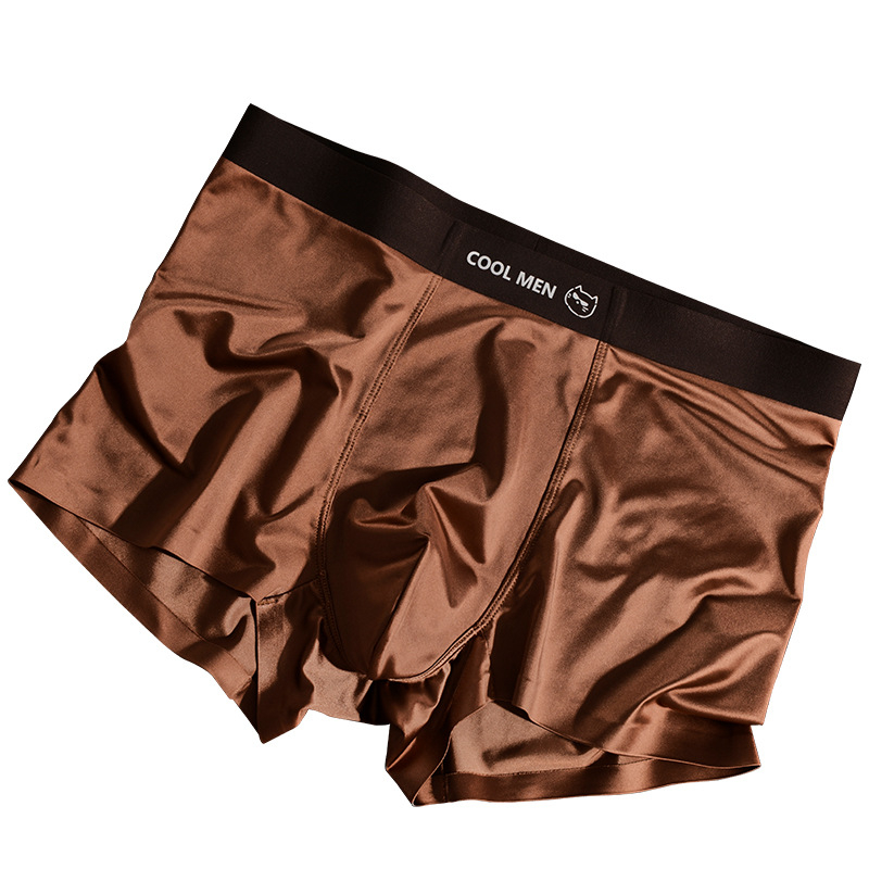 Nova muška donja od Ice Silk, luksuzan satin, boxer briefs s antibakterijskom podstavom od Mulberry svile, mladenački stil