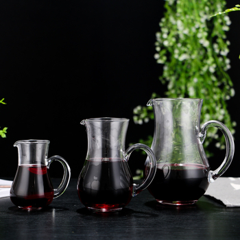 Decantor de vin din sticlă cu aerator și orificiu de turnare, stil minimalist, capacitate 401–500 ml