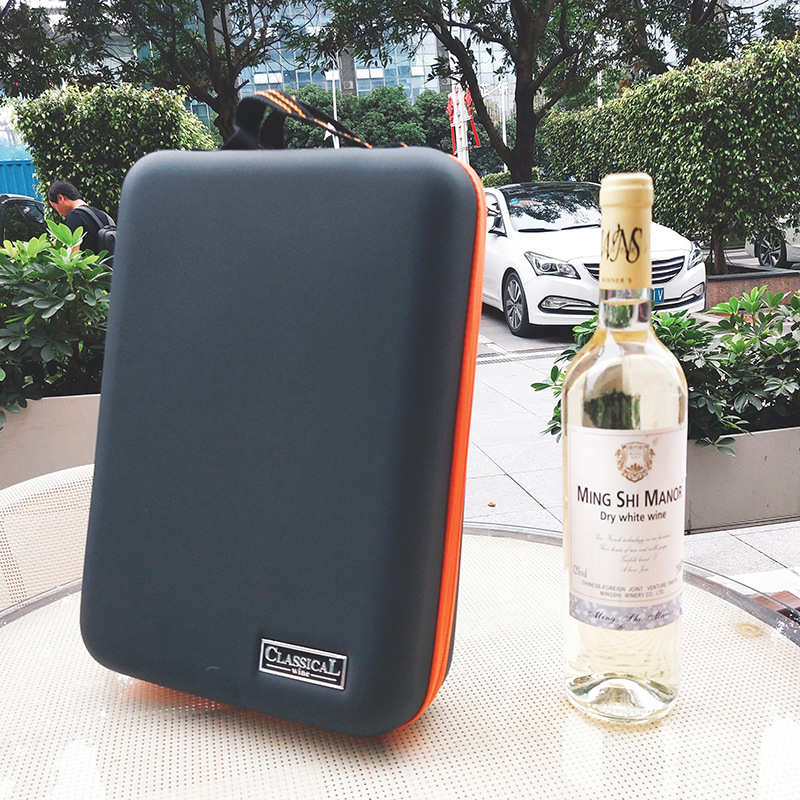 Geantă de transport pentru două sticle de vin roșu, pentru exterior — set cadou premium cu husă de protecție