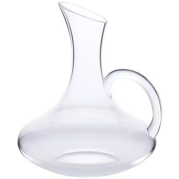 Decantor din sticlă pentru vin roșu, cu mâner, stil modern minimalist, capacitate 1000 ml sau mai mult