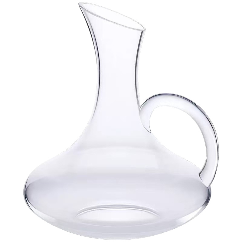 Decantor din sticlă pentru vin roșu, cu mâner, stil modern minimalist, capacitate 1000 ml sau mai mult