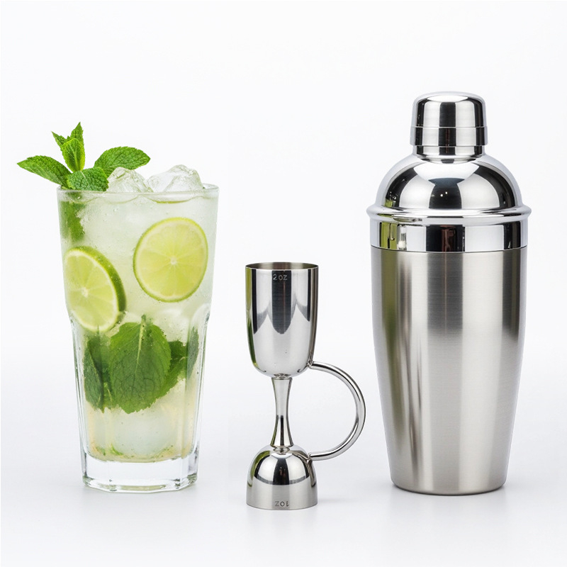 Pahar de măsurare din oțel inoxidabil 304, cu mâner dublu, instrument pentru barmani, dozator de lichior, capacitate 1–100 ml