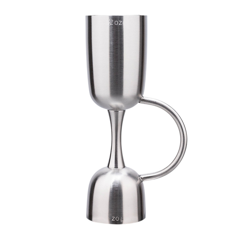 Pahar de măsurare din oțel inoxidabil 304, cu mâner dublu, instrument pentru barmani, dozator de lichior, capacitate 1–100 ml