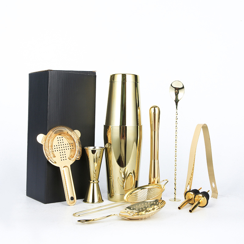 Set de 11 piese Boston Cocktail Shaker din oțel inoxidabil