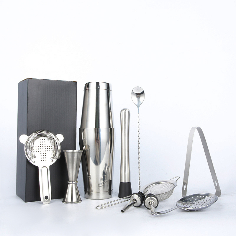 Set de 11 piese Boston Cocktail Shaker din oțel inoxidabil