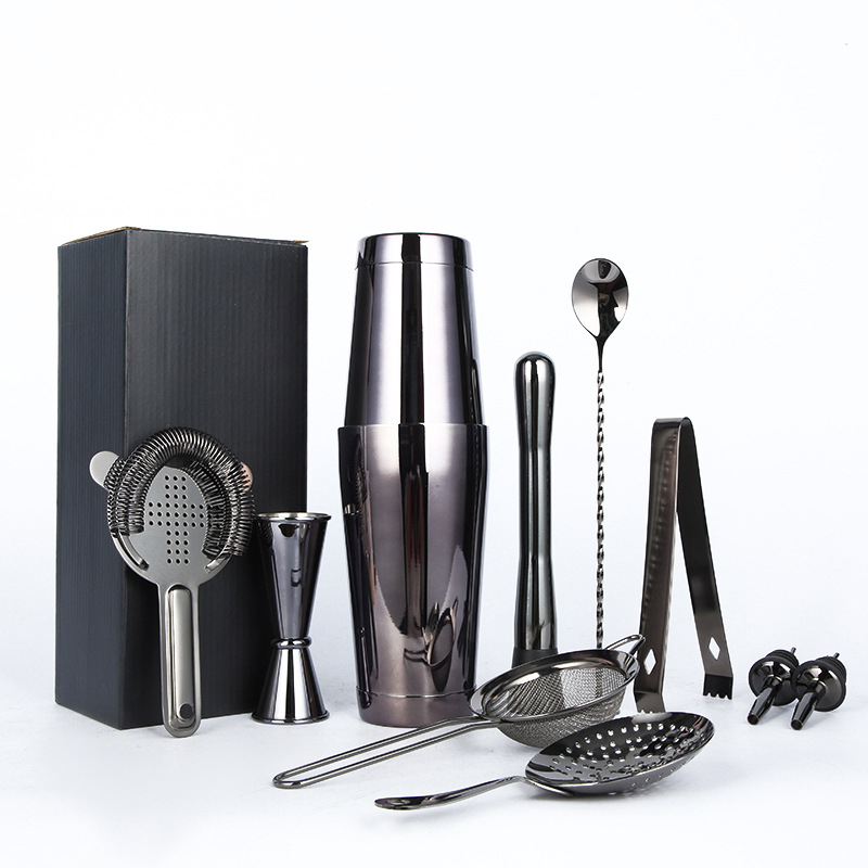 Set de 11 piese Boston Cocktail Shaker din oțel inoxidabil