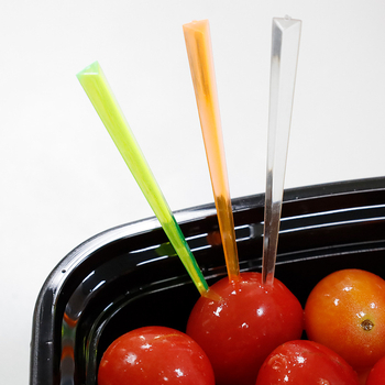 Plastični konusni štapići za voće i trokutaste vilice za voće – stilizirani i kreativni dodaci za voće