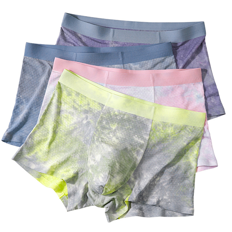 7A antibakterijske muške bezšivne bokserice s tradicijskim tie-dye uzorkom, modalni print