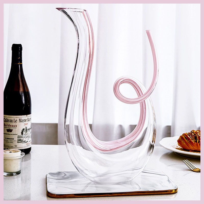 Decantator de vin din sticlă cristalină, design creativ de turnare rapidă, stil Nordic, capacitate 701-800 ml, culori: roșu, albastru, verde, roz