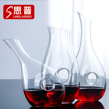 Si Jin decantor rapid pentru vin roșu, design cu melc, sticlă de cristal transparentă