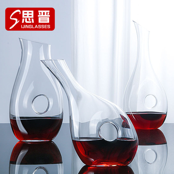 Si Jin decantor rapid pentru vin roșu, design cu melc, sticlă de cristal transparentă