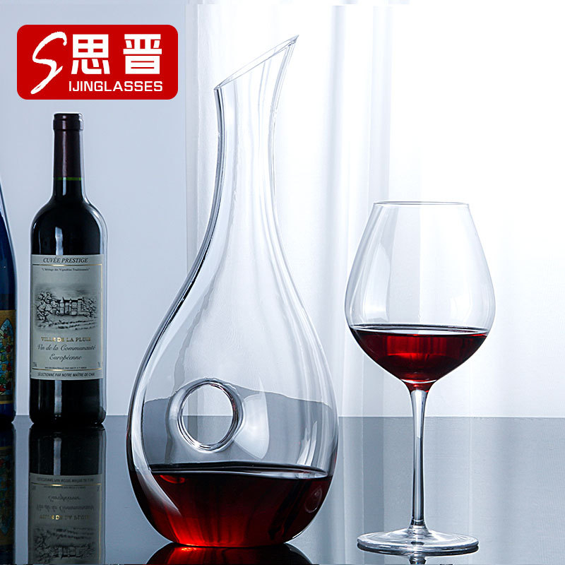 Si Jin decantor rapid pentru vin roșu, design cu melc, sticlă de cristal transparentă