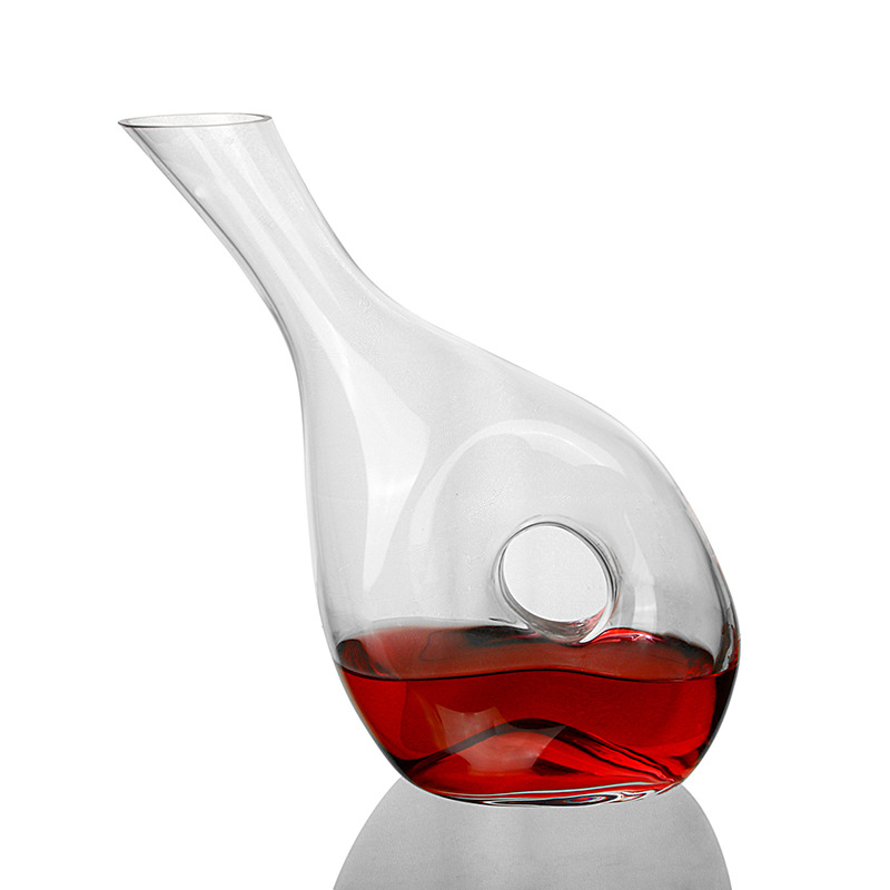 Si Jin decantor rapid pentru vin roșu, design cu melc, sticlă de cristal transparentă