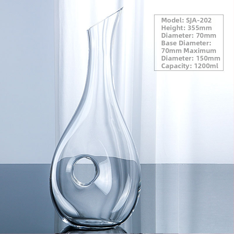 Si Jin decantor rapid pentru vin roșu, design cu melc, sticlă de cristal transparentă