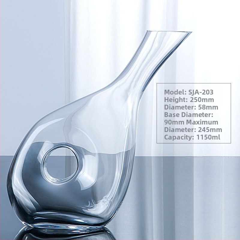 Si Jin decantor rapid pentru vin roșu, design cu melc, sticlă de cristal transparentă