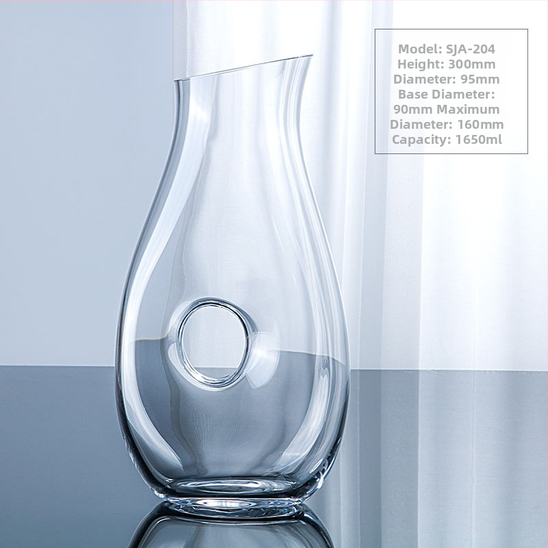 Si Jin decantor rapid pentru vin roșu, design cu melc, sticlă de cristal transparentă