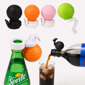 Capac portabil, personalizabil pentru băuturi carbogazoase, cu etanșare gonflabilă și bilă de prospețime pentru sticle cola