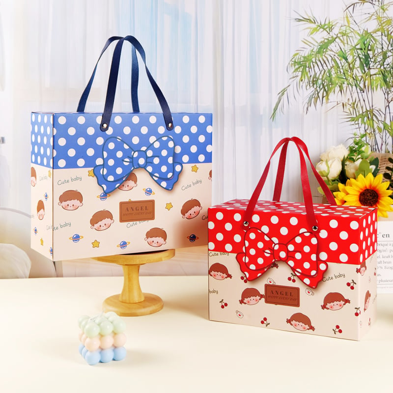 Cutie cadou drăguță cu design animat pentru sărbătorirea lunii de viață a bebelușului — cutie cu bomboane‑ouă, pungă cadou, en gros
