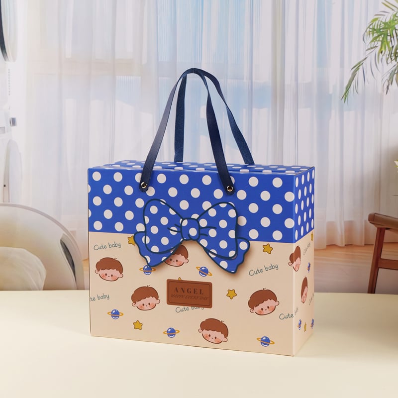 Cutie cadou drăguță cu design animat pentru sărbătorirea lunii de viață a bebelușului — cutie cu bomboane‑ouă, pungă cadou, en gros