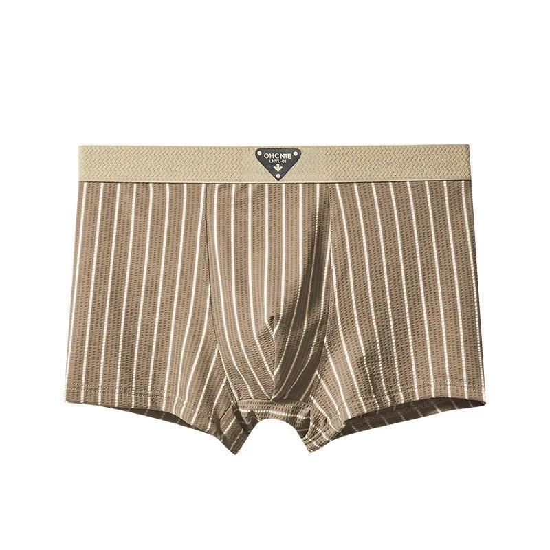 Férfi antibakteriális csíkos boxer, nylon hálós anyagú, lélegző