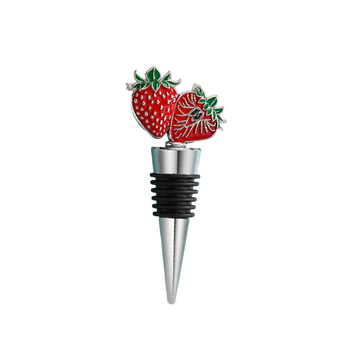 Stopper pentru sticla de vin cu design căpșună – sigilare pentru conservarea vinului; cadou potrivit pentru nuntă sau petrecere.