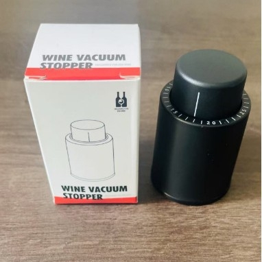 Stopper pentru vin din oțel inoxidabil, cu pompă încorporată pentru vid