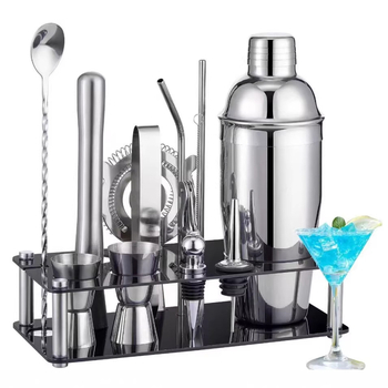 Shaker de cocktail din oțel inoxidabil cu manivelă, set de instrumente de bar pentru începători, set complet