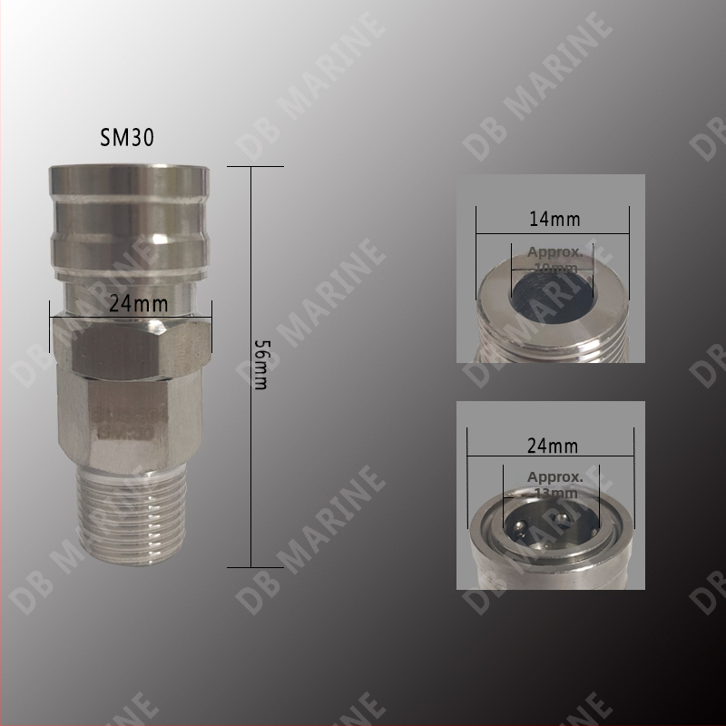 IMPA351322-27 Conector rapid din oțel inoxidabil 20SM-800SM Conector pneumatic întrerupător unidirecțional deschidere și închidere