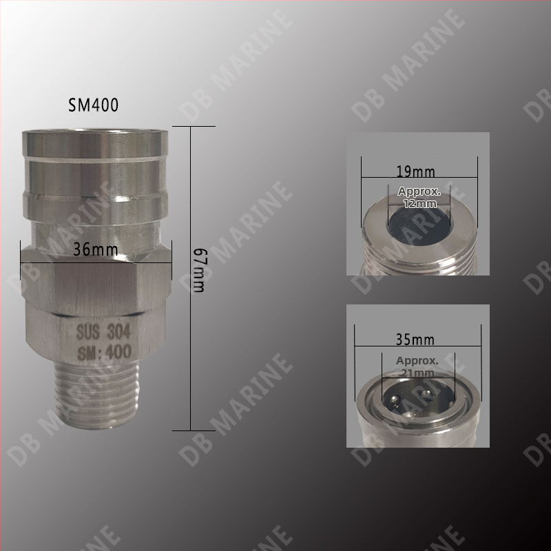 IMPA351322-27 Conector rapid din oțel inoxidabil 20SM-800SM Conector pneumatic întrerupător unidirecțional deschidere și închidere