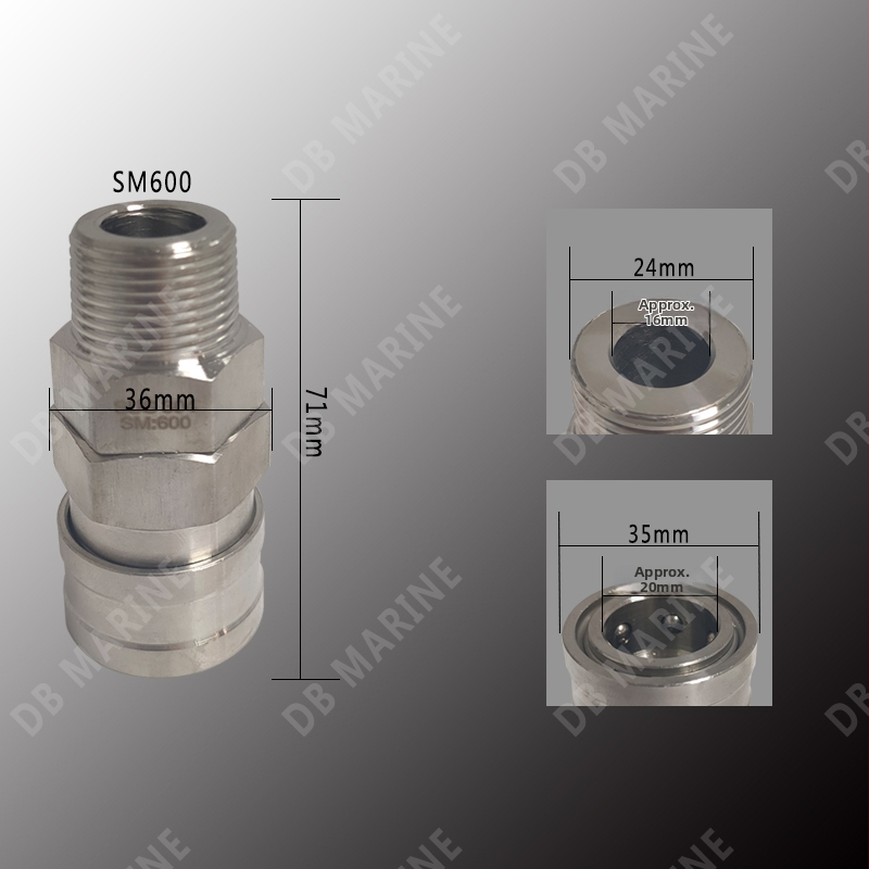 IMPA351322-27 Conector rapid din oțel inoxidabil 20SM-800SM Conector pneumatic întrerupător unidirecțional deschidere și închidere