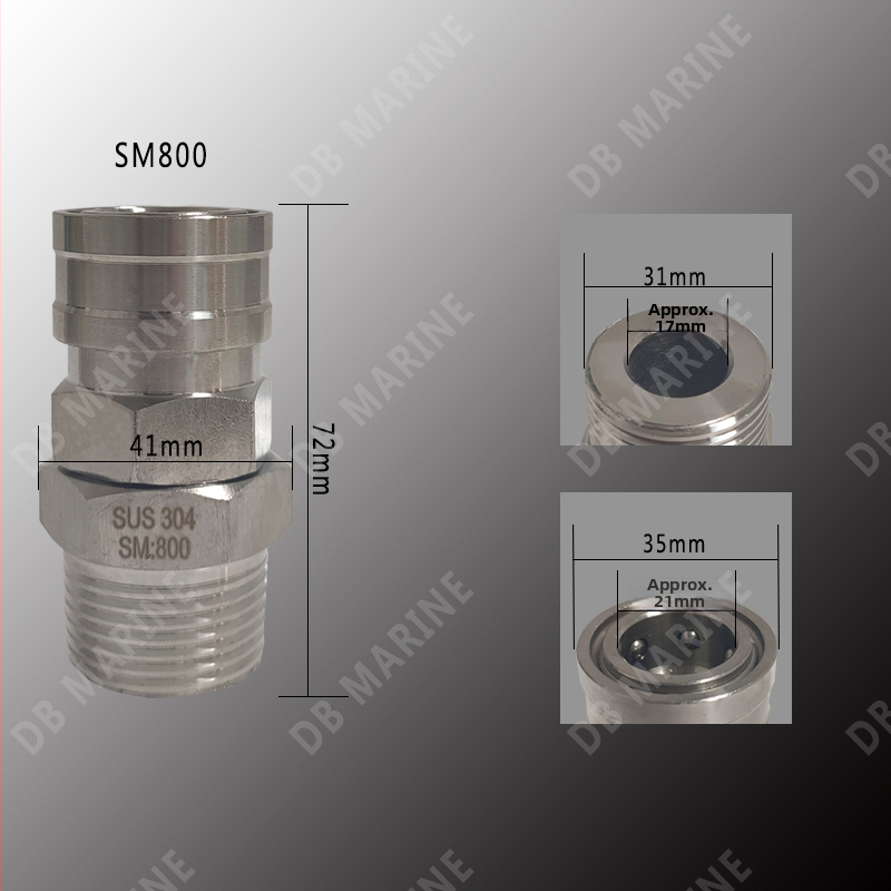 IMPA351322-27 Conector rapid din oțel inoxidabil 20SM-800SM Conector pneumatic întrerupător unidirecțional deschidere și închidere