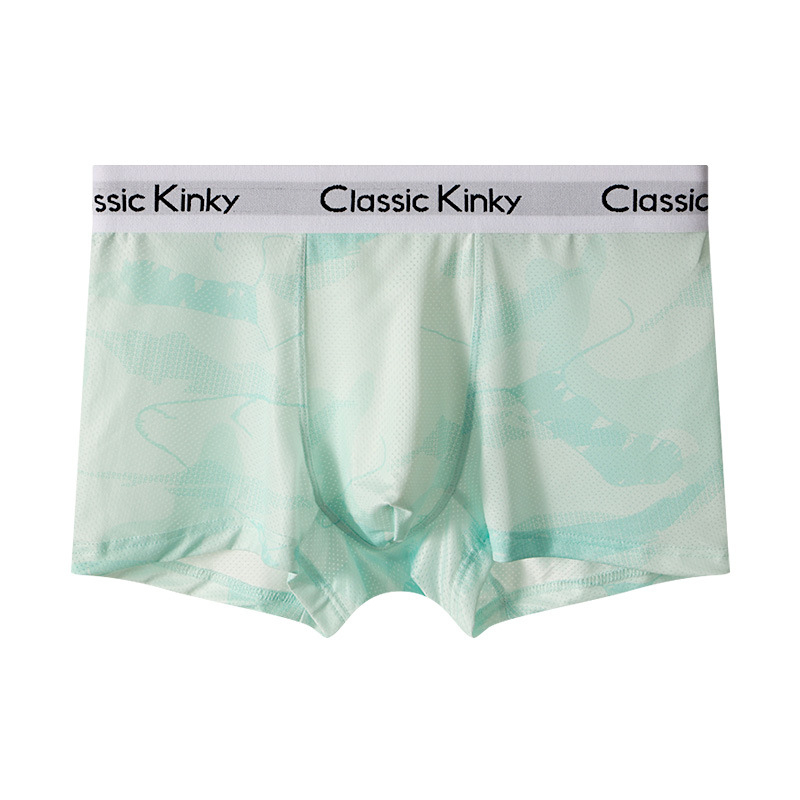 Férfi antibakteriális Ice Silk boxer brief, középmagas derekú, lélegző