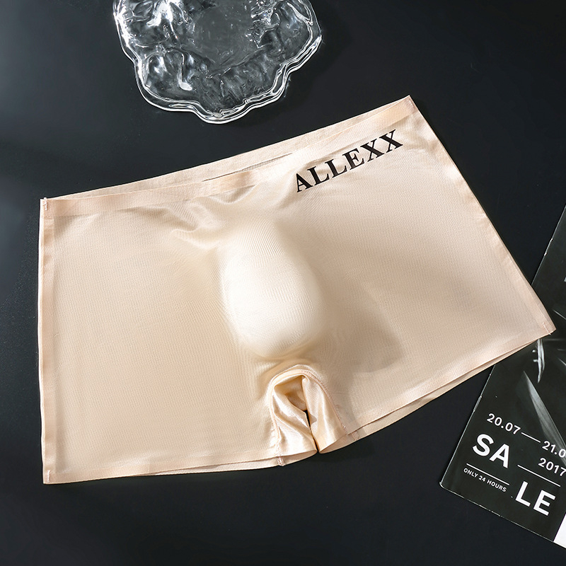 Muške bokserice s 3D konturiranom džepom, prozirnog ice silk materijala, tanke, bez šavova, s dizajnom slova