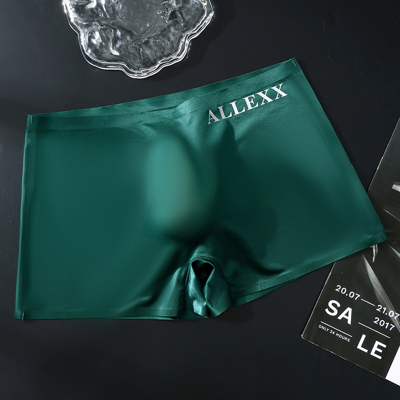 Muške bokserice s 3D konturiranom džepom, prozirnog ice silk materijala, tanke, bez šavova, s dizajnom slova