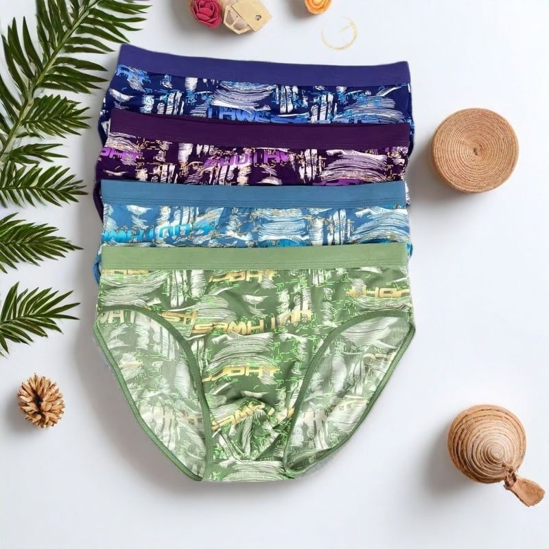 Muške gaćice Ice Silk s otiskom, srednji pojas, opušten kroj, plus veličina