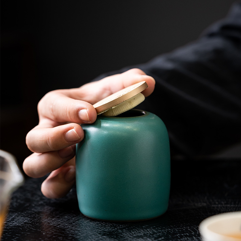 Cutie ceramică pentru ceai, portabilă, recipient sigilat pentru depozitare ceai