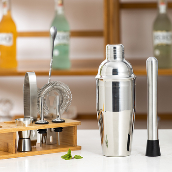 Set de 10 piese de unelte pentru bar din oțel inoxidabil, cu shaker pentru cocktail