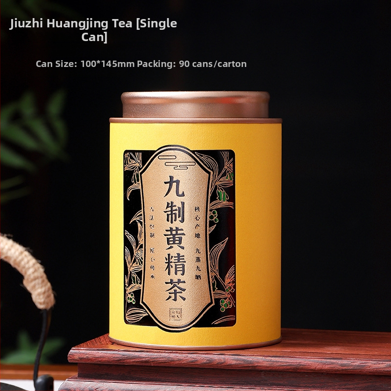 Set Huangjing cu nouă etape de prelucrare, cutii pentru ceai Huangjing din Muntele Jiuhua, ambalaj pentru Huangjing capsule, set portabil cu borcane goale