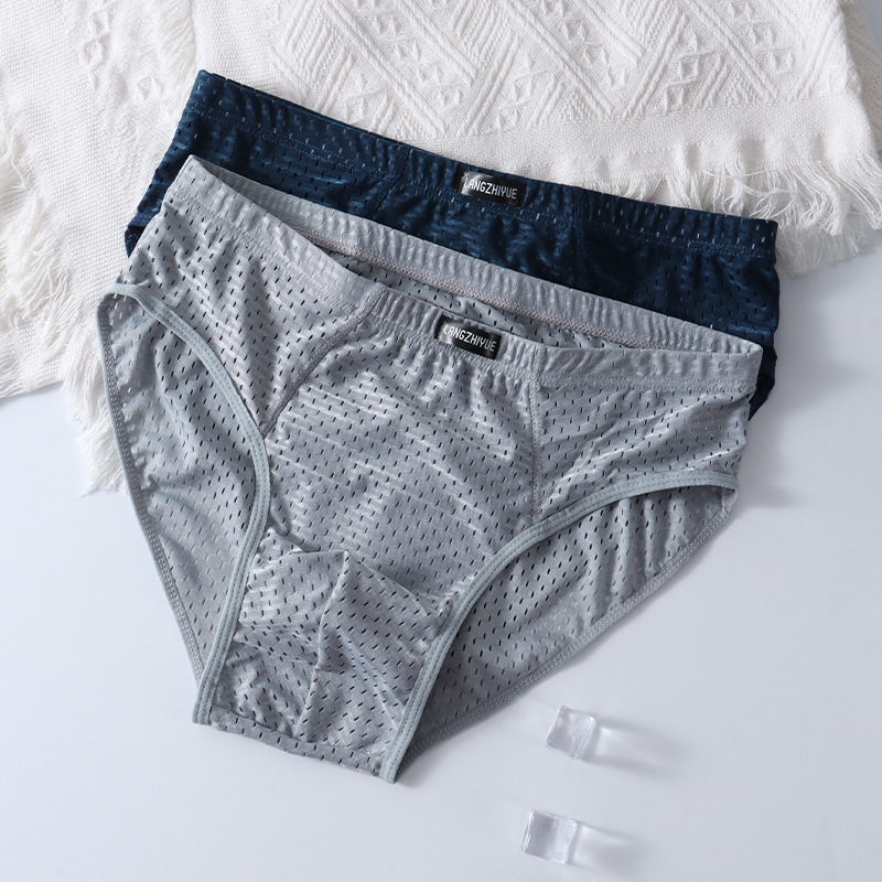 Muške ljetne gaćice s mrežicom od Ice Silk, prozračne, tanke, visoki struk, plus veličina