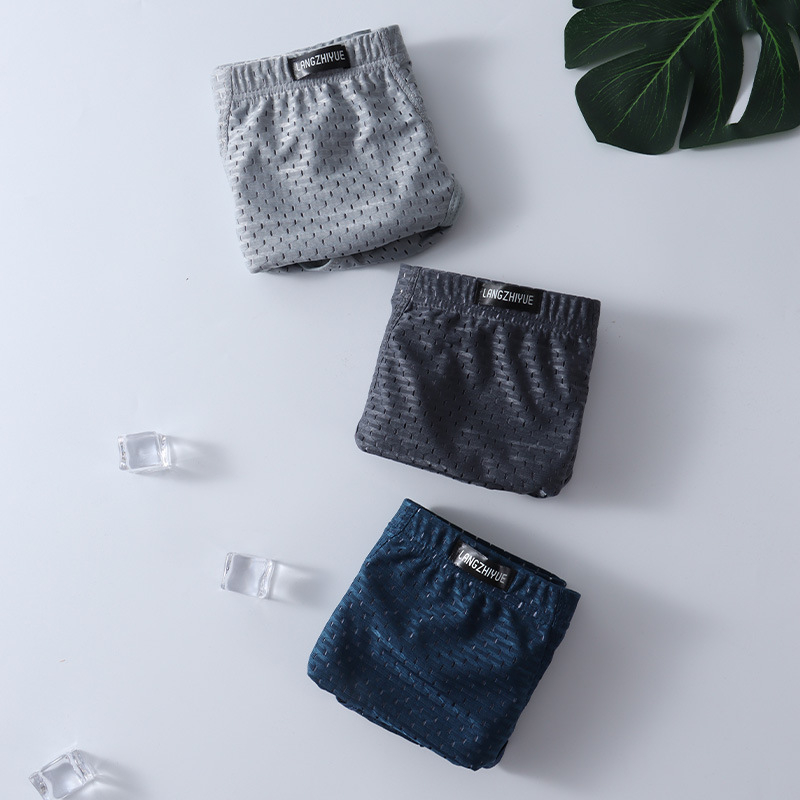 Muške ljetne gaćice s mrežicom od Ice Silk, prozračne, tanke, visoki struk, plus veličina