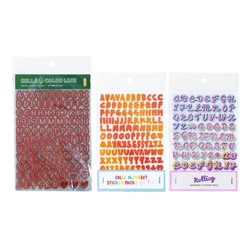 Autocolante cu litere și numere goale, gradient coreean, fără reziduuri, set de 10 foi pentru planner