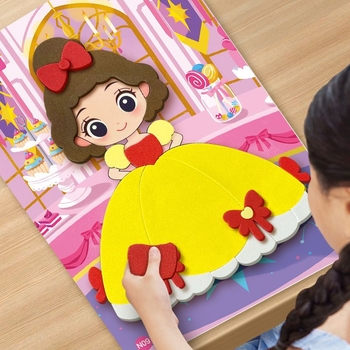 Autocolante 3D EVA pentru copii – personaje de desene animate, activități DIY, joc educativ de îmbrăcat prințesa