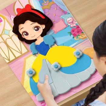 Autocolante 3D EVA pentru copii – personaje de desene animate, activități DIY, joc educativ de îmbrăcat prințesa