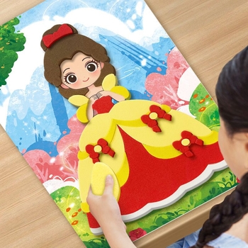Autocolante 3D EVA pentru copii – personaje de desene animate, activități DIY, joc educativ de îmbrăcat prințesa