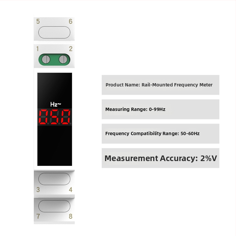 Na lištu montovaný merací prístroj napätia a prúdu, mini digitálny indikátor, AC 220/380V, frekvenčný merač