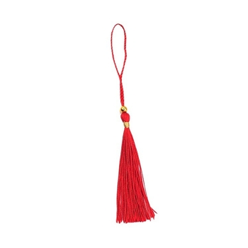 Set de accesorii cu ciucuri și mărgele — mărgele albastre regale și aurii pentru semne de carte, invitații, cutii de bomboane și plicuri roșii