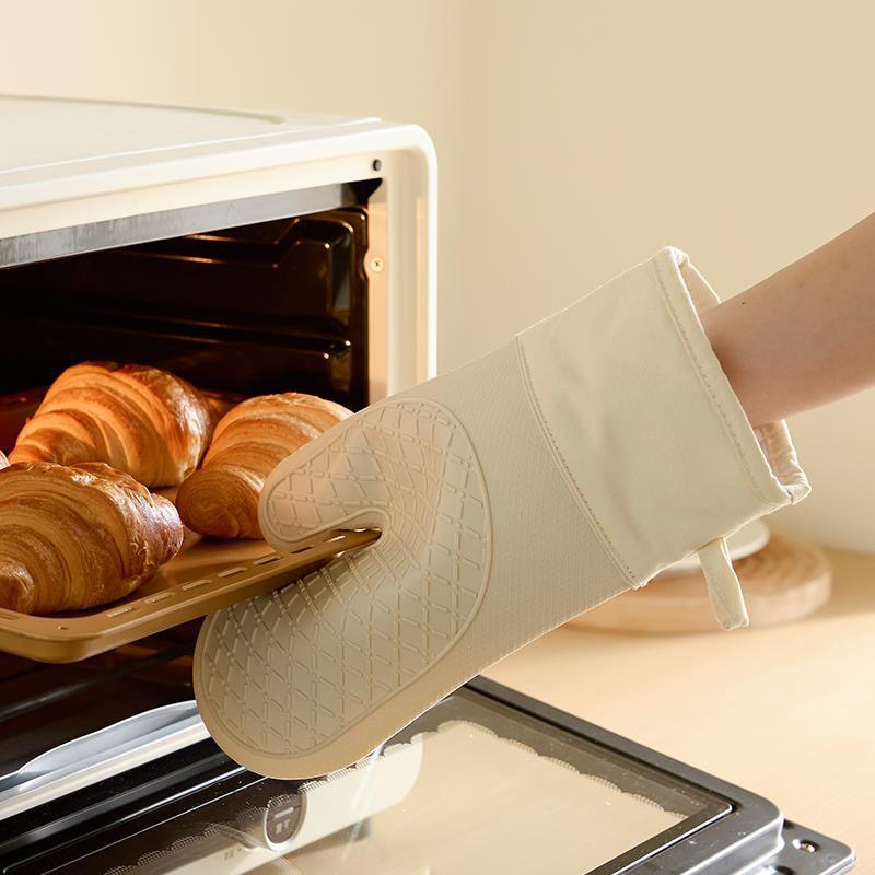 Mănuși de bucătărie din silicon izolante, antialunecare, 29 cm, rezistente la temperaturi înalte, pentru cuptor cu microunde, Star Chef