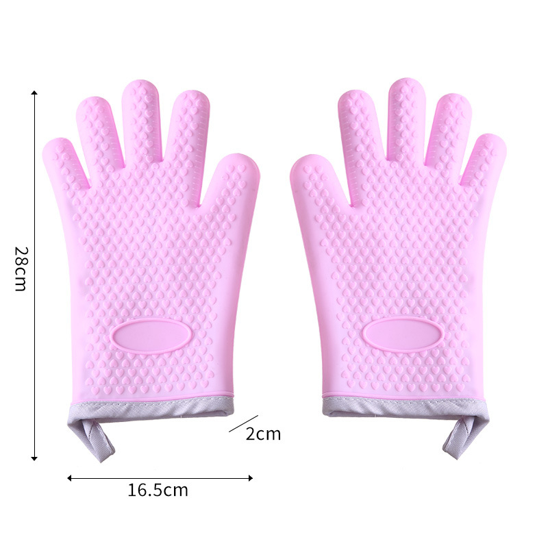 Mănuși din silicon pentru bucătărie, rezistente la temperaturi înalte, căptuțite cu bumbac, antiderapante, pentru cuptor și microunde.